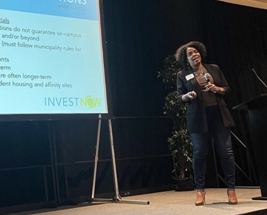 Tiffany Elder speaking at the InvestNOW conference