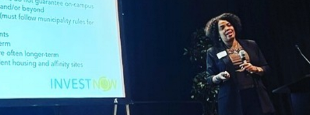 Tiffany Elder presenting real estate concepts at InvestNOW